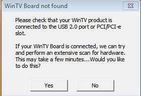 Board not found error message