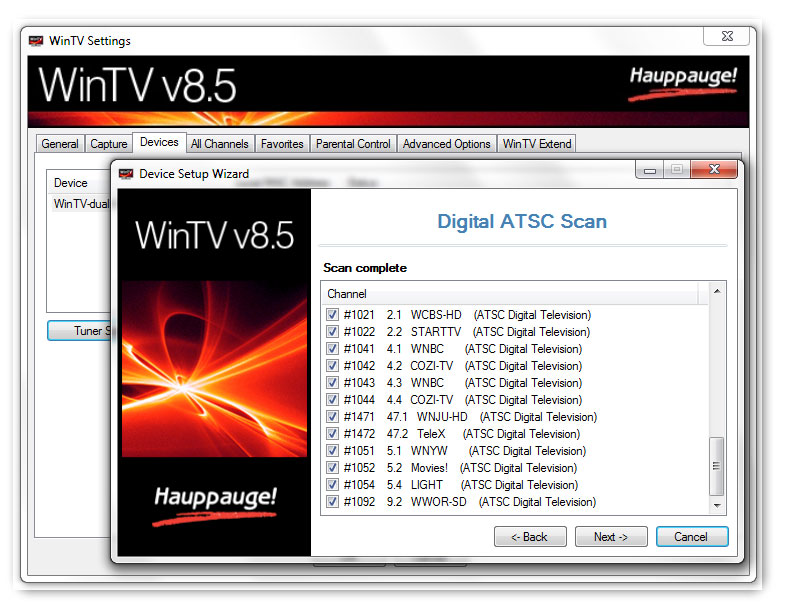 WinTV v10 Electronic Program Guide (EPG)